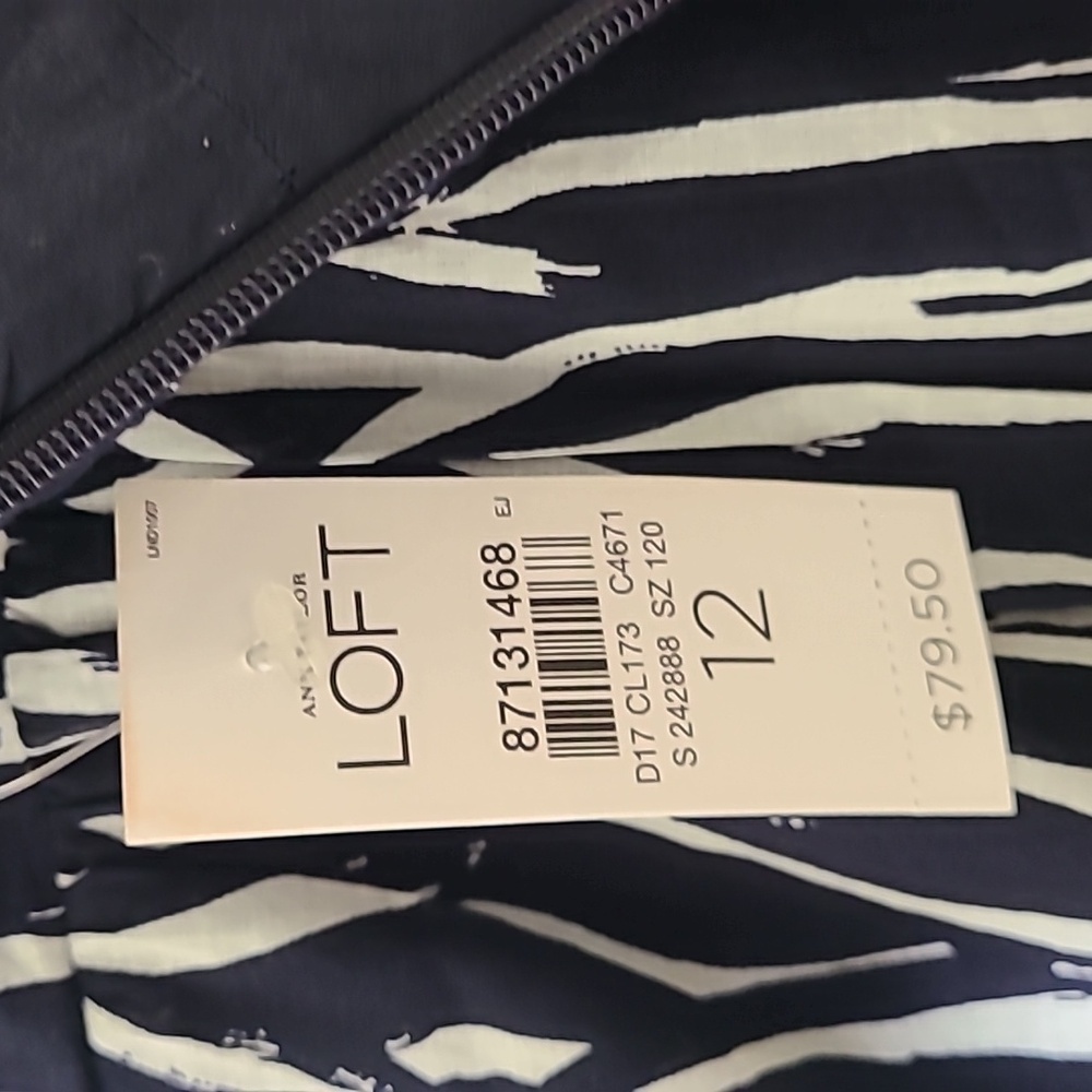 LOFT Women's Elegant Blue and White Strappy Lined Dress - Size‎ 12 NEW WITH TAGS - Picture 12 of 13